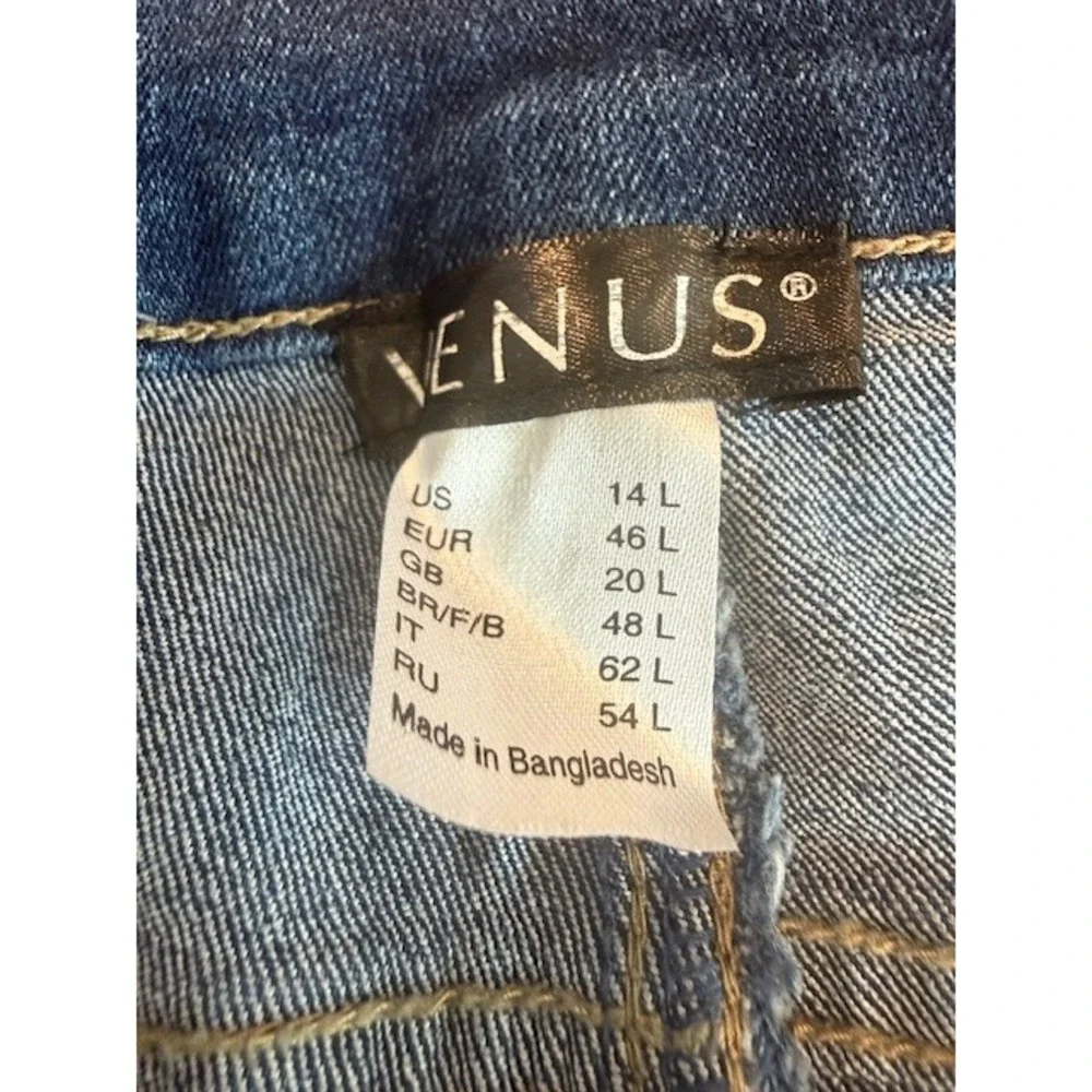Venus Womens Bootcut Jeans Medium Wash Blue Denim Size 14L Long Inseam Flare - Picture 3 of 6